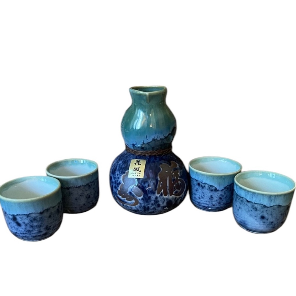 KAFUN JAPAN Ceramic Saki Set 5 PCS Sushi Date Night